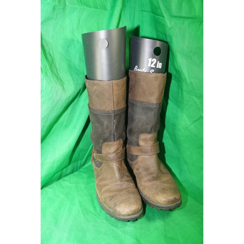 Timberland Womens Boots Brown Leather Mid Calf Pull On Size US 9.5